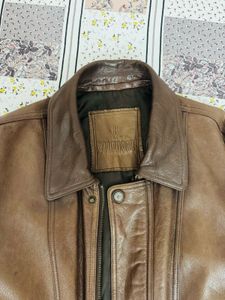 BILTMORE Men's Brown Leather Bomber Jacket