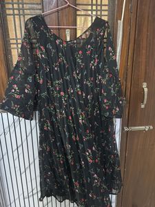 Black Floral Sheer Maxi Dress