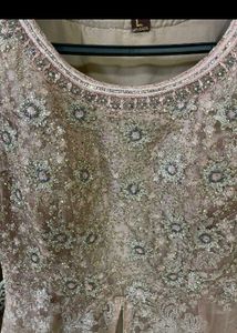 Shrug Pettern Layered Dimond Work Gown