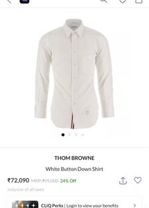 THOM BROWNE White Button Down Shirt