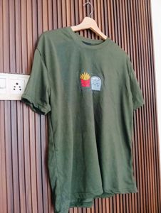 Olive Green Graphic T-Shirt