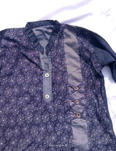 Stylish Blue Floral Kurta