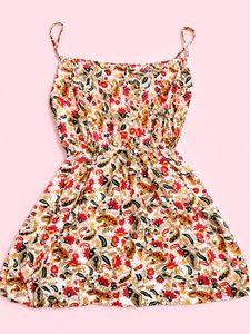 Floral Print Spaghetti Strap short kurti