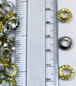 Rings golden colour patches,beads making 30 grm