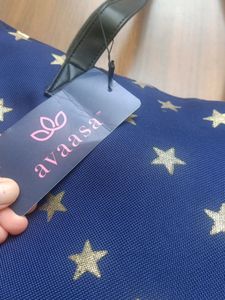 Avaasa Star ⭐ Printed With Tassels Tote Bag