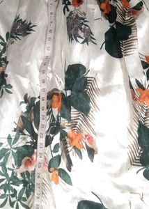 White Floral Skirt .Stiched Length 34