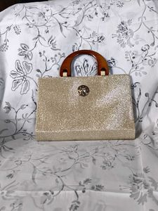 Gold Glitter Evening Hand Bag