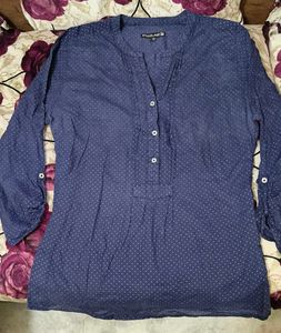 Woodland Blue Polka Top (M)