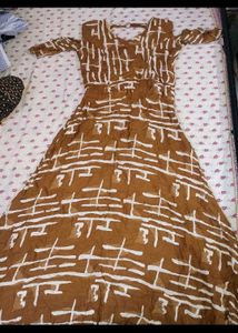 Combo Patterned Pullover Top and long dress