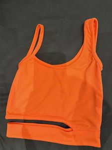 Orange Cutout Tank Top