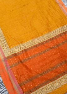 Orange Colour Stone Work Saree
