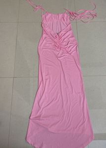 🎀 ✨ Newme Pink Tie Strap backless Dress