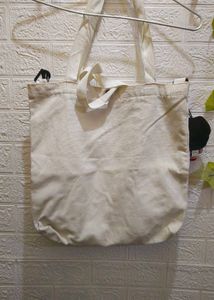 Cream Canvas Tote Bag with Wonder Woman Charm