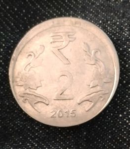 Indian 2 Rupees Edge Error Coin 2015