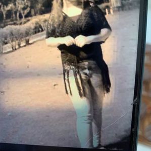 Black Crochet Fringe Cardigan