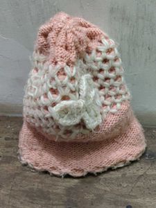 Knitted Baby Hat with Flower Detail