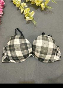 Chic Plaid Padded Bra