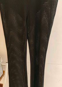 Crochet-look trousers