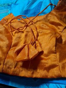 Orange Silk Blouse with Embellishments