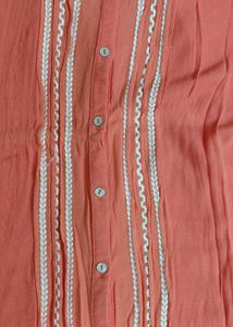 lakskita Peach shirt with Printed Palazzo Pants