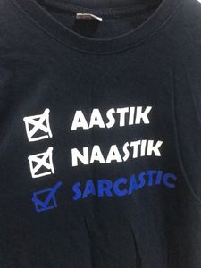 Printed Quote navy Blue T-shirt