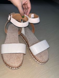 Stylish Embellished White Sandals