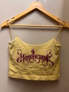 Yellow Graphic Crop Top