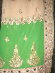 Embroidered Saree with Mirror Work