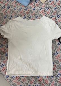 White T-Shirt with Blue '19' Graphic
