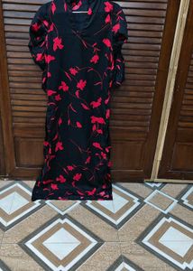 Flowy Floral Print Midi Dress