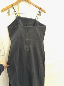 Sleek Black Midi Slip Dress
