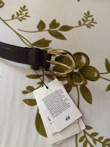 H&M Brown Belt with Gold Buckle