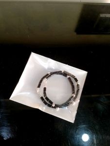 Black Moti Baby Kadli Pair Pure Silver