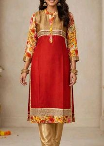 Elegant Red Floral Kurta Set