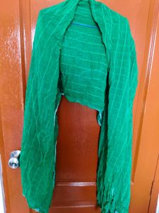 Vibrant Green Striped Dupatta