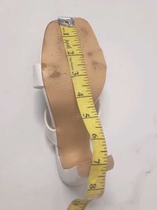 Chic White Block Heel Slides