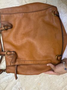 fossil Leather Cutout Handbag(has flaws)