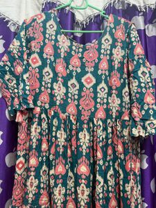 Boho Print Teal ethnic gown