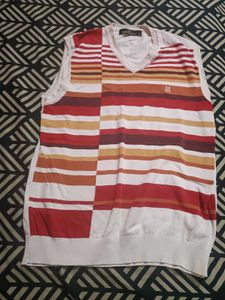 Maroon &amp; White Striped Dress