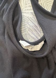 H&amp;M Black Ribbed Bodysuit