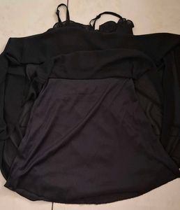 Chic Black Ruffle Strap Dress with Good condition