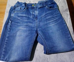 Blue Jeans With Side Cut