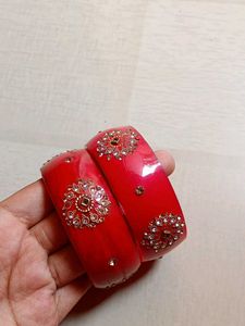 red embellished y2k Bangle Set