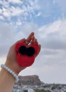 Crochet Handmade Mickey Mouse 🐭 Shaped Keychain