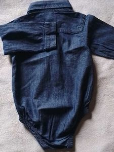 New Baby Denim Button-Up Bodysuit