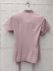 New with tag Stylish Pink Short Sleeve Blazer Top