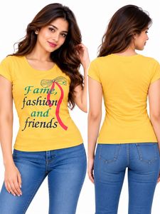Women’s Mustard Yellow Graphic Printed T-Shirt –