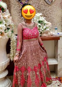 Elegant Pink Embroidered Anarkali