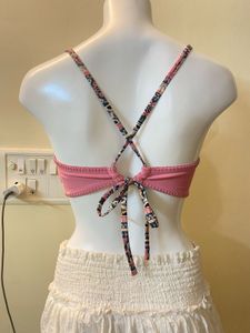 Pink Crochet Halter Bikini Top 🎀