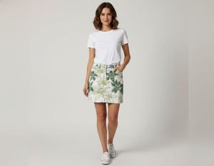 Nine West Cotton Floral Print Skirt